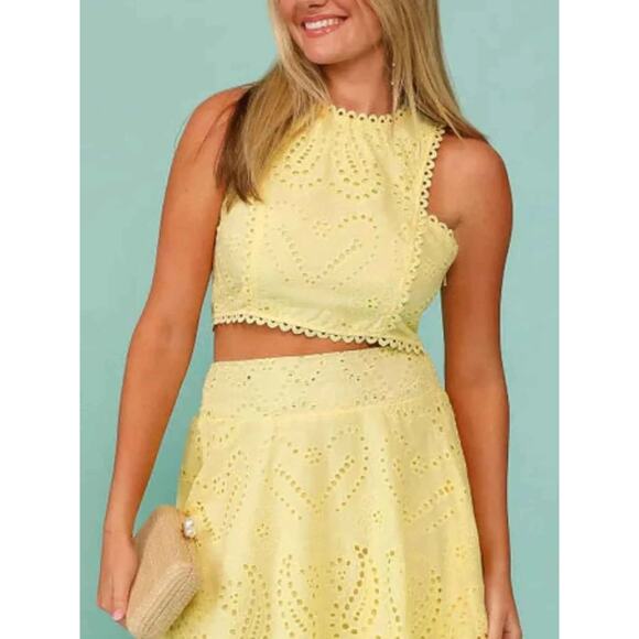 Eyelet Lace Top and Maxi Skirt Set - Picture 10 of 14